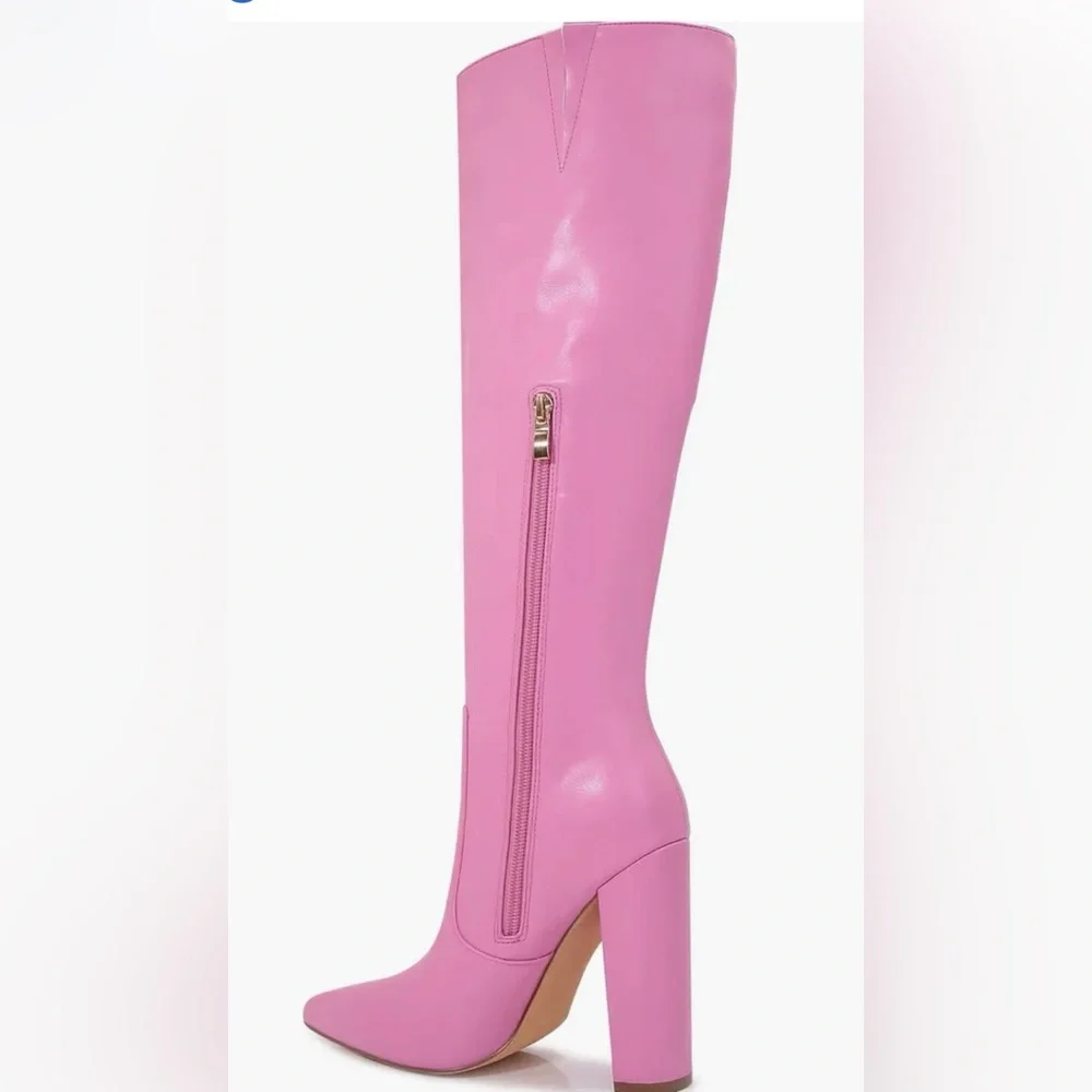 Like new BERNESS LOVINA KNEE HIGH BOOT IN PINK size:7.5